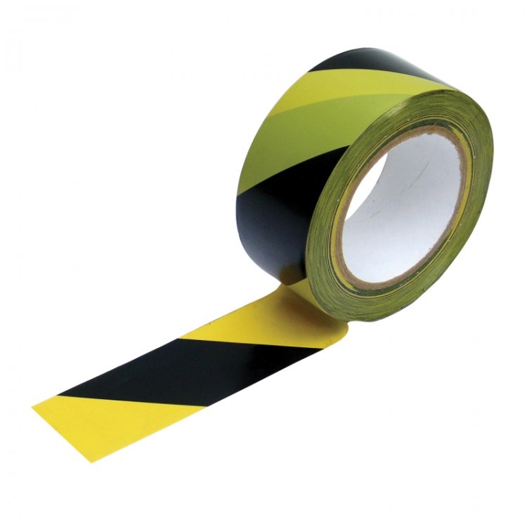 Páska samolepiaca čierno-žltá 50 mm